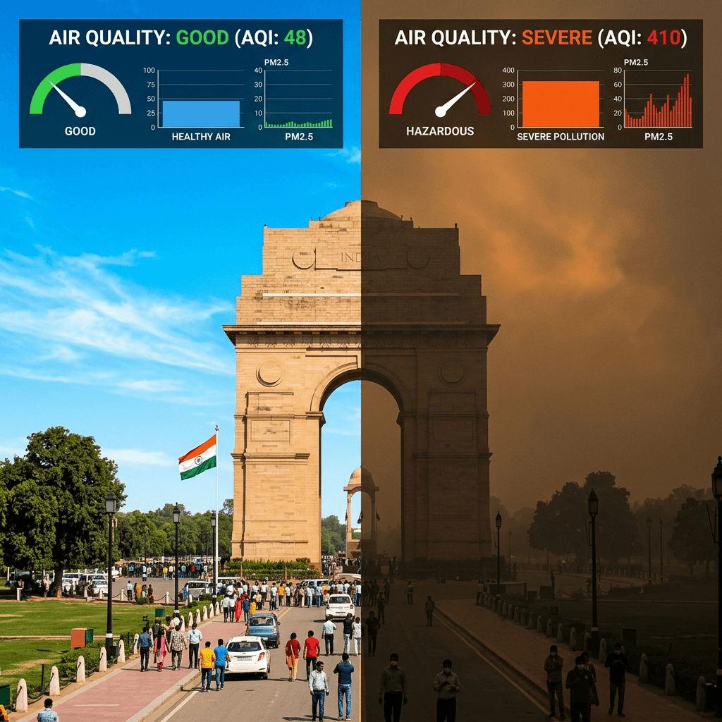 Delhi Air Quality 2026 vs 6-Year Historical PM2.5 Data